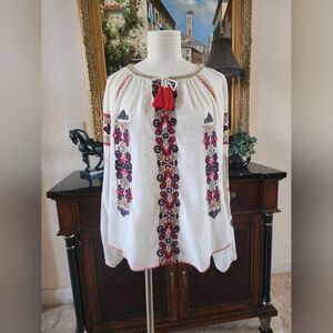 Colorful Soft Cotton Peasant Top!!❤️💛💜